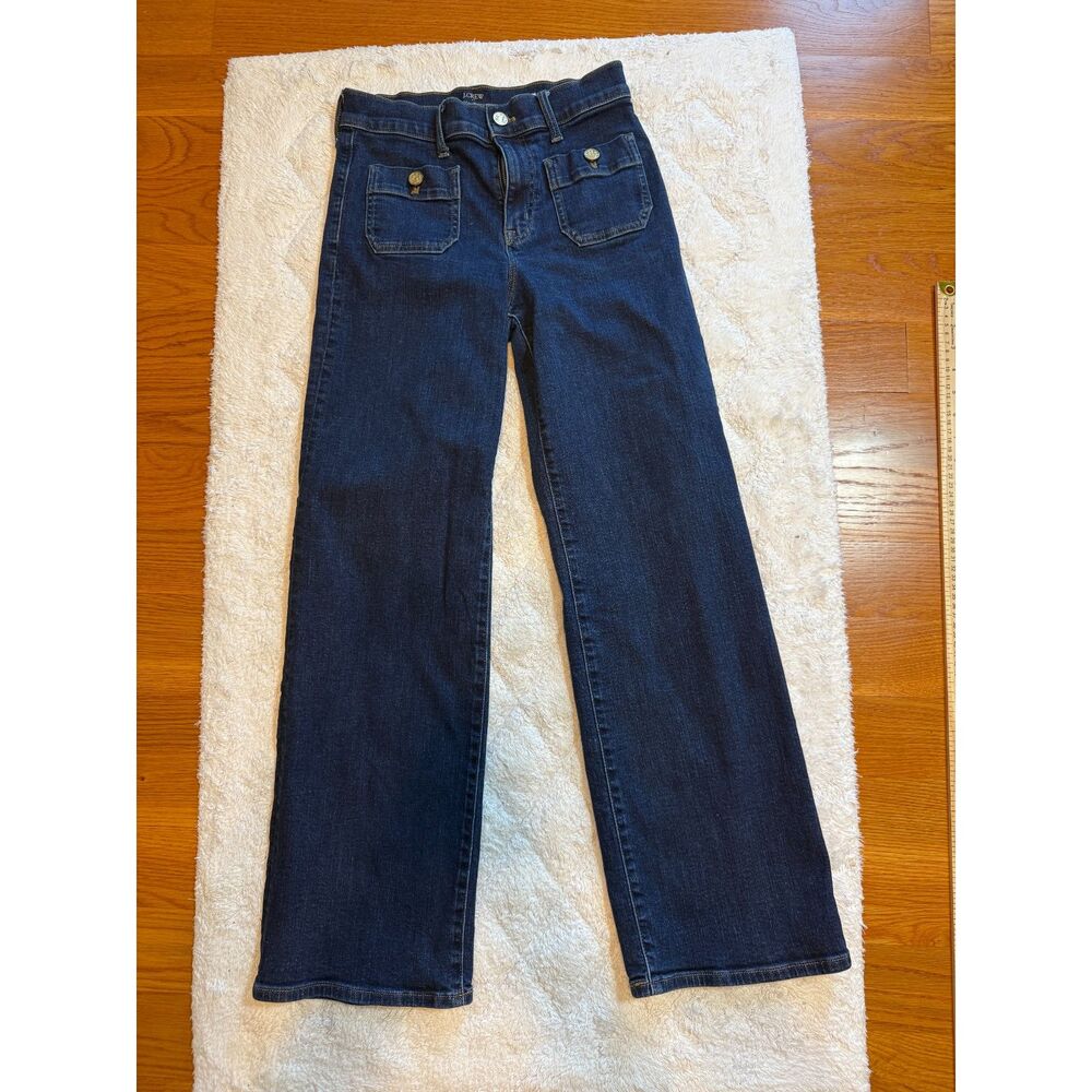 J. Crew Premium Edition Full Length Slim Wide-Leg Jeans Dark Wash Size 26
